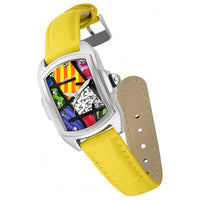 Invicta Women's Quartz Watch - Britto Silver Tone Case Yellow Leather Strap | 32409 ,