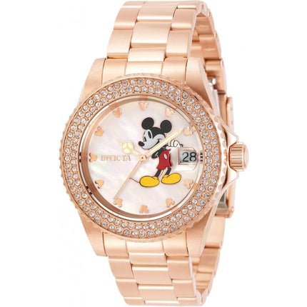 Invicta Women's Quartz Watch - Disney Mickey Mouse MOP Dial Rose Gold Bracelet | 32484 ,