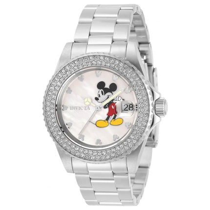 Invicta Women's Quartz Watch - Disney Mickey Mouse MOP Dial Silver Bracelet | 32482 ,