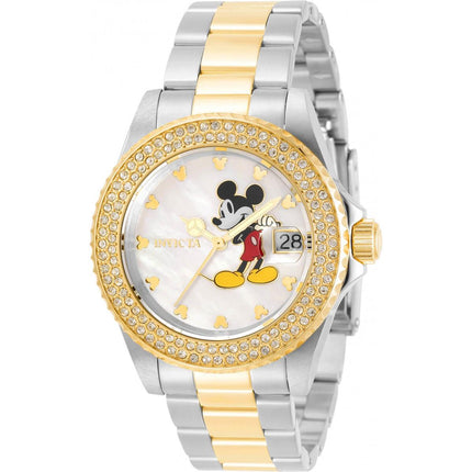 Invicta Women's Quartz Watch - Disney Mickey Mouse MOP Dial Two Tone Bracelet | 32483 ,