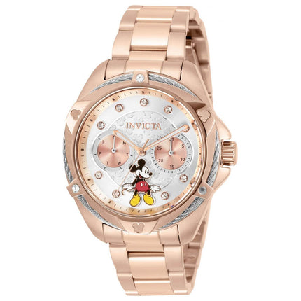 Invicta Women's Quartz Watch - Disney Mickey Mouse Silver and Rose Gold Dial | 32435 ,