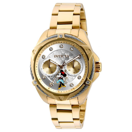 Invicta Women's Quartz Watch - Disney Minnie Mouse Gold Bracelet Crystal | 32438 ,
