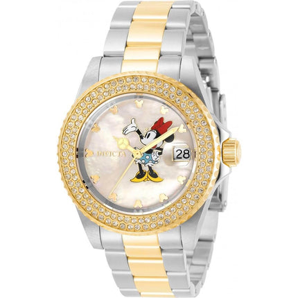Invicta Women's Quartz Watch - Disney Minnie Mouse MOP Dial Two Tone Bracelet | 32486 ,