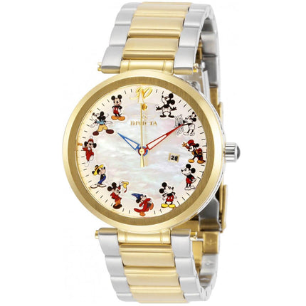 Invicta Women's Quartz Watch - Disney MOP Dial Two Tone Steel Bracelet | 30835 ,