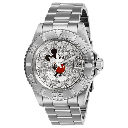 Invicta Women's Quartz Watch - Disney Rotating Bezel Silver Tone Dial Bracelet | 27381 ,