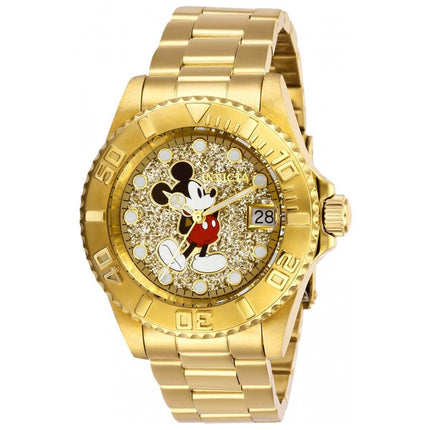 Invicta Women's Quartz Watch - Disney Rotating Bezel Yellow Gold Bracelet | 27383 ,