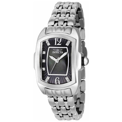 Invicta Women's Quartz Watch - Lupah Black Dial Silver Tone Crystal Bracelet | 39780 ,