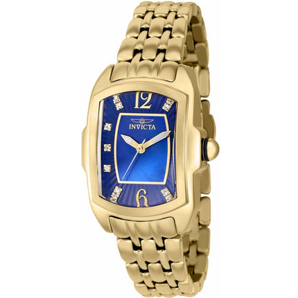Invicta Women's Quartz Watch - Lupah Blue Dial Yellow Gold Crystal Bracelet | 39769 ,