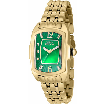 Invicta Women's Quartz Watch - Lupah Green Dial Yellow Gold Crystal Bracelet | 39778 ,