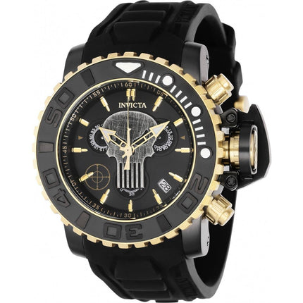Invicta Women's Quartz Watch - Marvel Punisher Chrono Black and Grey Dial | 34927 ,