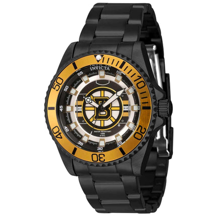 Invicta Women's Quartz Watch - NHL Boston Bruins Black Plated Steel Bracelet | 42207 ,