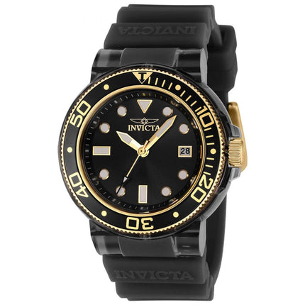 Invicta Women's Quartz Watch - Pro Diver Black and Gold Tone Rotating Bezel | 37304 ,
