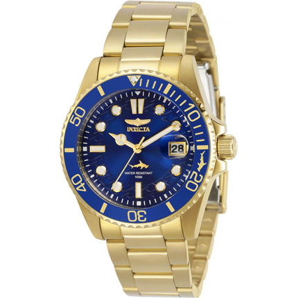 Invicta Women's Quartz Watch - Pro Diver Blue Dial Yellow Gold Bracelet | 30484 ,