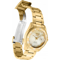 Invicta Women's Quartz Watch - Pro Diver Gold Mother of Pearl Dial Bracelet | 31700 ,