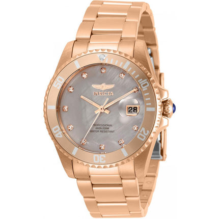 Invicta Women's Quartz Watch - Pro Diver Grey Mother of Pearl Dial Bracelet | 31701 ,