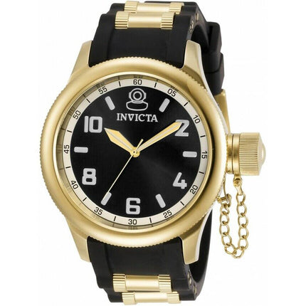 Invicta Women's Quartz Watch - Russian Diver Yellow Gold and Black Strap | 31250 ,