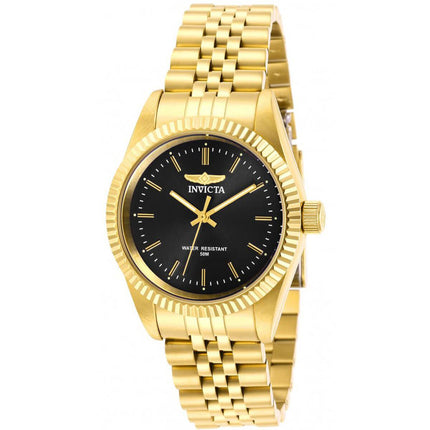 Invicta Women's Quartz Watch - Specialty Black Dial Yellow Gold Bracelet | 29406 ,