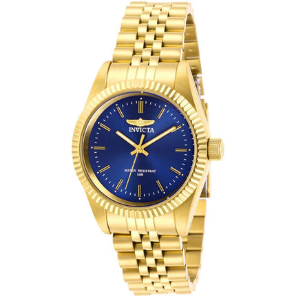 Invicta Women's Quartz Watch - Specialty Blue Dial Yellow Gold Bracelet | 29409 ,