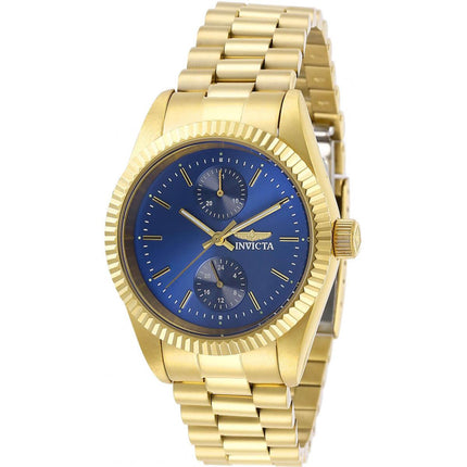 Invicta Women's Quartz Watch - Specialty Blue Dial Yellow Gold Bracelet | 29446 ,