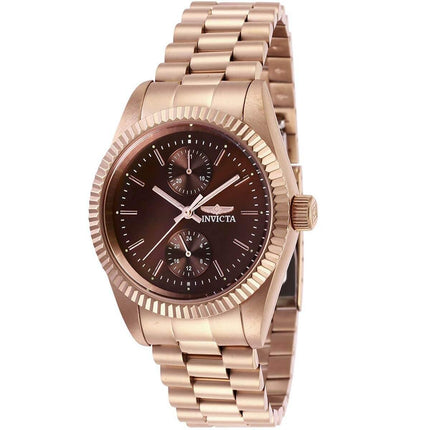Invicta Women's Quartz Watch - Specialty Brown Dial Rose Gold Bracelet | 29449 ,