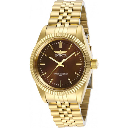 Invicta Women's Quartz Watch - Specialty Brown Dial Yellow Gold Bracelet | 29410 ,
