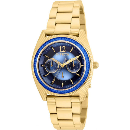 Invicta Women's Quartz Watch - Wildflower Blue Dial Yellow Gold Bracelet | 23462 ,