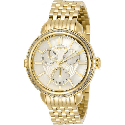 Invicta Women's Quartz Watch - Wildflower MOP Dial Yellow Gold Bracelet | 30849 ,