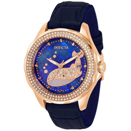 Invicta Women's Quartz Watch - Wildflower Whale Rose Gold Case Blue Strap | 32671 ,