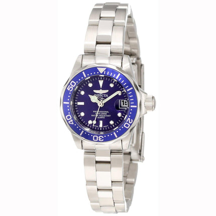 Invicta Women's Stainless Steel Watch - Pro Diver Bracelet Quartz Blue Dial | 9177 ,