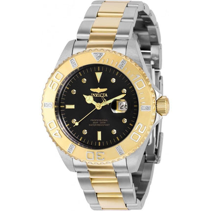 Invicta Women's Swiss Quartz Watch - Pro Diver Black Dial Two Tone Bracelet | 37021 ,