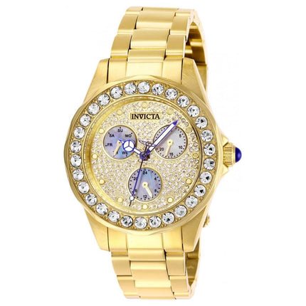 Invicta Women's Watch - Angel Crystal Pave MOP Dial Yellow Gold Bracelet | 28462 ,