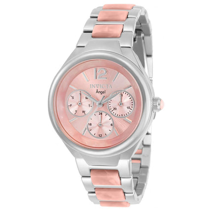 Invicta Women's Watch - Angel Day-Date Silver Tone and Pink Dial Bracelet | 32082 ,