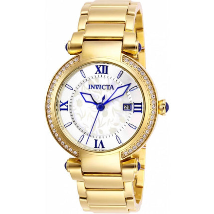 Invicta Women's Watch - Angel Mother of Pearl Dial Yellow Gold SS Bracelet | 27083 ,