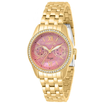 Invicta Women's Watch - Angel Pink Mother of Pearl Dial Yellow Gold Case | 31379 ,