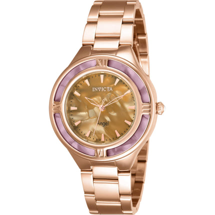 Invicta Women's Watch - Angel Quartz Beige Resin Dial Rose Gold Bracelet | 39674 ,