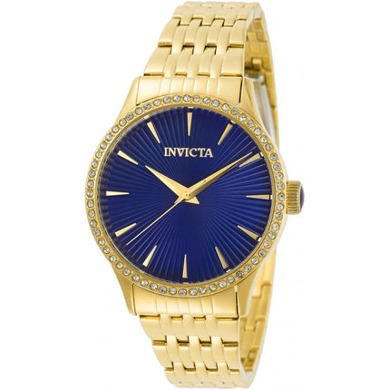 Invicta Women's Watch - Angel Quartz Blue Dial YG Stainless Steel Bracelet | 31947 ,