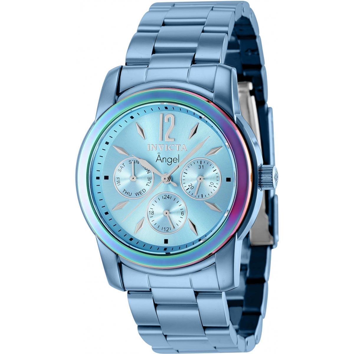 44. Invicta Women\'s Light Blue Dial Silver-Tone Watch with White Strap Invicta main image 4