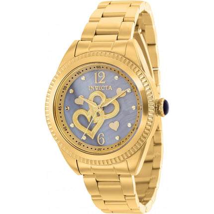 Invicta Women's Watch - Angel Quartz Double Heart Design Dial Steel Bracelet | 37120 ,