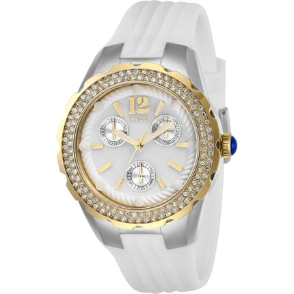Invicta Women's Watch - Angel Two Tone Case White Oyster Dial Rubber Strap | 29089 ,