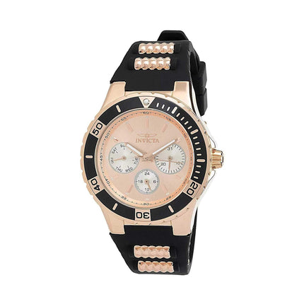 Invicta Women's Watch - Aviator Rotating Bezel Rose Gold and Silver Tone Dial | 37318 ,