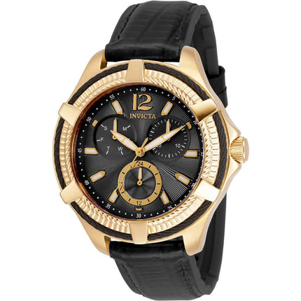Invicta Women's Watch - Bolt Quartz Date Display Black Dial Leather Strap | 30887 ,