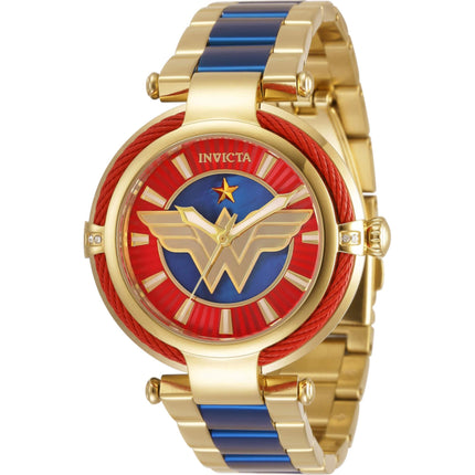 Invicta Women's Watch - DC Comics Wonder Woman Yellow Gold and Blue Steel | 34954 ,