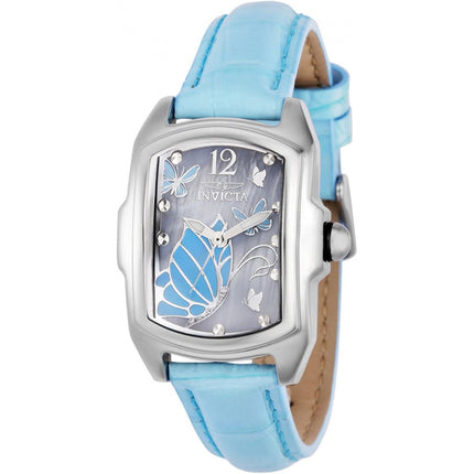 Invicta Women's Watch - Lupah Quartz Butterfly Print Dial Blue Leather Strap | 37116 ,