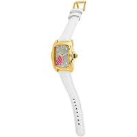 Invicta Women's Watch - Lupah Quartz Butterfly Print Dial White Leather Strap | 37113 ,