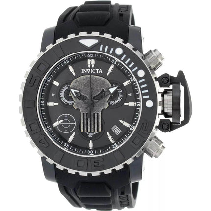 Invicta Women's Watch - Marvel Punisher Chrono Black and Silver Dial Strap | 34923 ,
