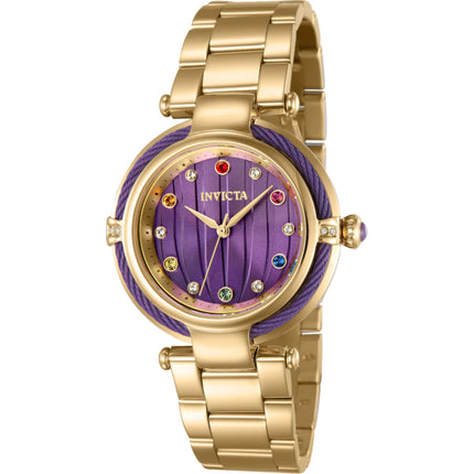 Invicta Women's Watch - Marvel Thanos Purple Dial Yellow Gold Steel Bracelet | 36386 ,