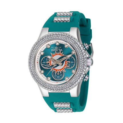 Invicta Women's Watch - NFL Miami Dolphins Silver Tone and Light Green Strap | 42745 ,
