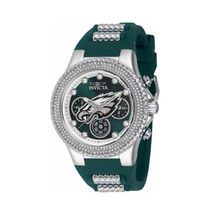 Invicta Women's Watch - NFL Philadelphia Eagles Silver Tone and Green Strap | 42748 ,