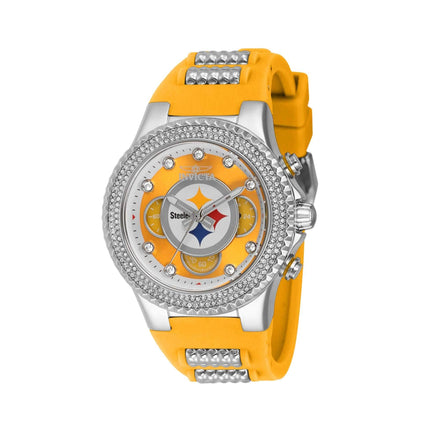Invicta Women's Watch - NFL Pittsburgh Steelers Silver Tone and Yellow Strap | 42743 ,