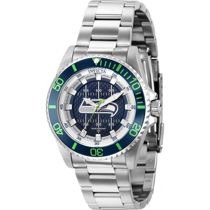 Invicta Women's Watch - NFL Seattle Seahawks Blue and White Dial SS Bracelet | 36926 ,